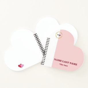 Carnet Ajouter un logo Simple Blush Rose Nom Titre