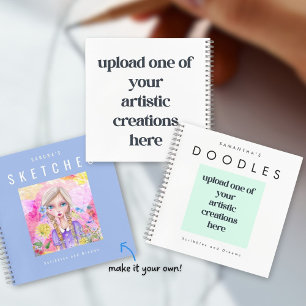 Carnet Ajouter Vos Dessins Oeuvre Nom Doodé Croquis Blanc