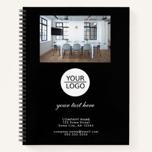 Carnet Ajouter votre logo Texte personnalisé Photo promot
