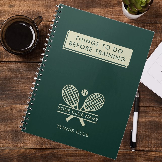 Carnet Ajouter Votre Nom Club Tennis Team Joueurs Green (Lawn Tennis Club Custom Team Members Swag Journal Notebook)