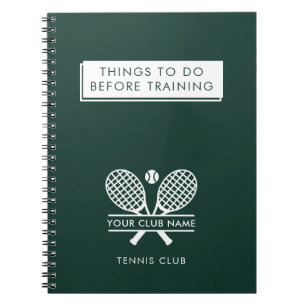Carnet Ajouter Votre Nom Club Tennis Team Joueurs Green