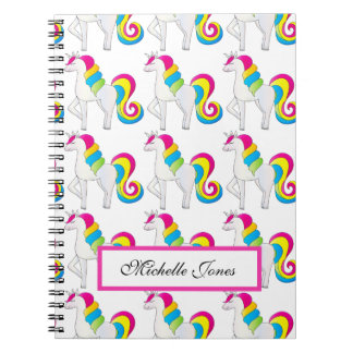 Carnet Ajouter Votre Nom Cute Colorée Unicorns Homeschool