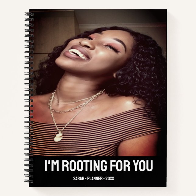 Carnet Ajouter Votre Propre Photo Modern Bold Script Blac (Devant)