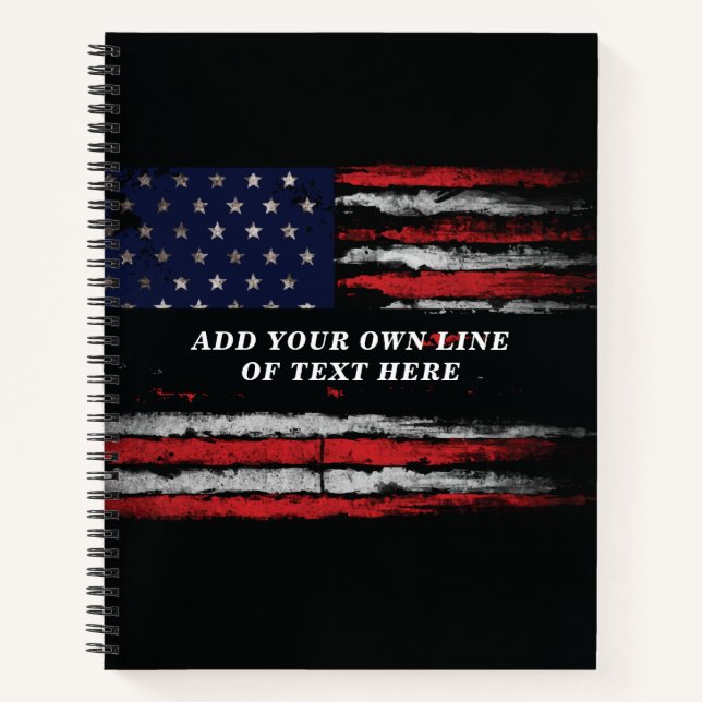 Carnet Ajouter votre propre texte sur grunge American fla (Devant)