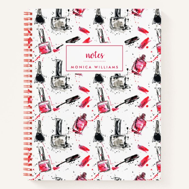 Carnet Ajoutez votre nom | Aquarelle Clou Motif polonais (Devant)