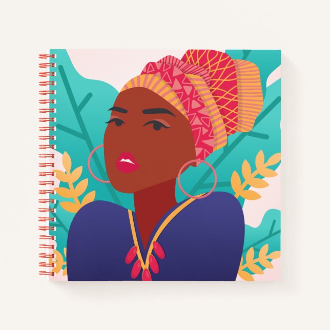 Carnet Ajoutez votre nom | Belle fille africaine (Devant)