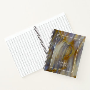 Carnet Ajoutez votre nom Bois pétrifié ondulé