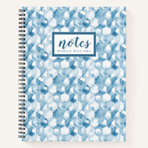 Carnet Ajoutez votre nom Canotype Aquarelle bleu doux