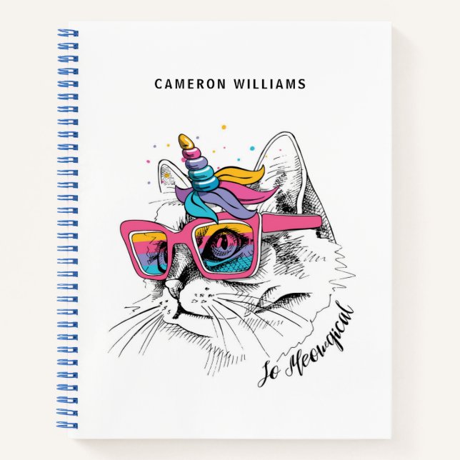 Carnet Ajoutez votre nom | Caticorn | So Meowgical (Devant)