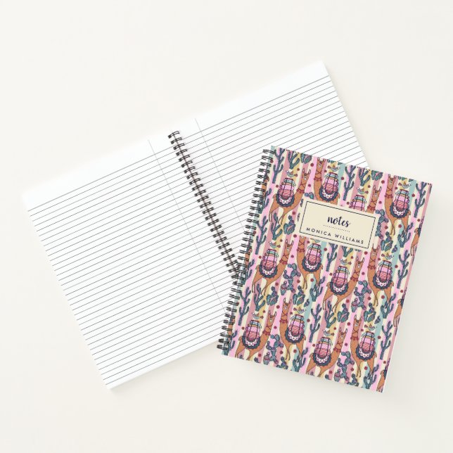 Carnet Ajoutez votre nom | Llamas sur Motif (Intérieur)