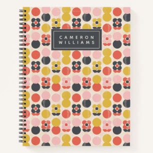Carnet Ajoutez votre nom Motif à fleurs moderne du mil