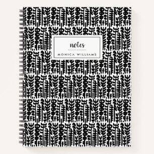 Carnet Ajoutez votre nom Motif de l'arbre de l'encre no