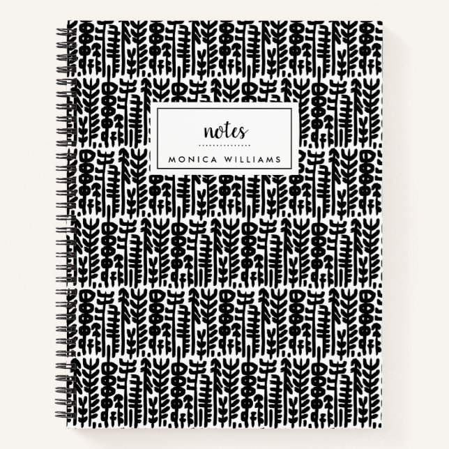 Carnet Ajoutez votre nom | Motif de l'arbre de l'encre no (Devant)