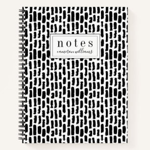 Carnet Ajoutez votre nom Motif de pointes de pinceau no