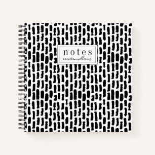 Carnet Ajoutez votre nom Motif de pointes de pinceau no