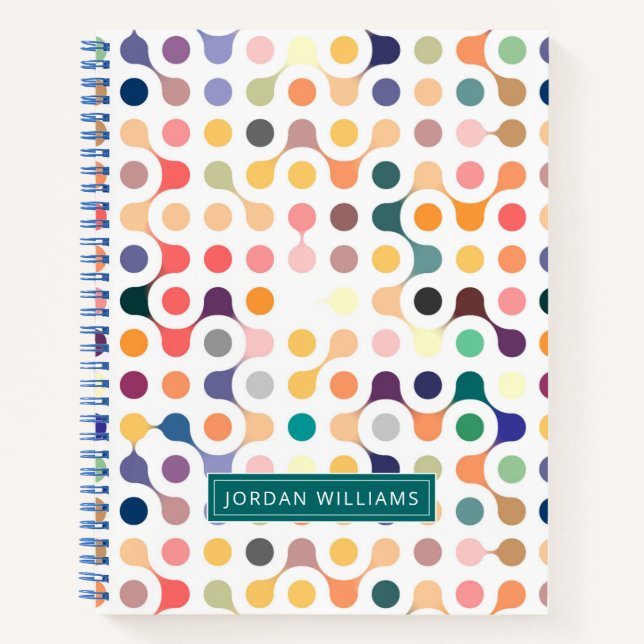 Carnet Ajoutez votre nom | Motif de structure moléculaire (Devant)