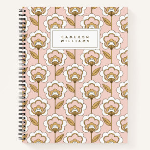 Carnet Ajoutez votre nom Motif Floral moderne du milieu