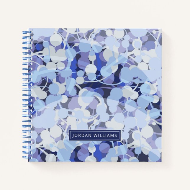 Carnet Ajoutez votre nom | Motif microbe violet (Devant)
