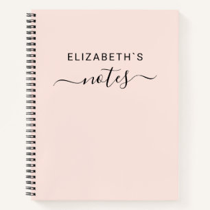 Carnet Ajoutez votre nom   Rose pâle