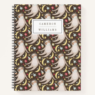 Carnet Ajoutez votre nom Sloth Astronaut Motif