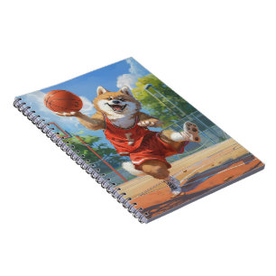 Carnet Akita Chien Jouant Au Basket