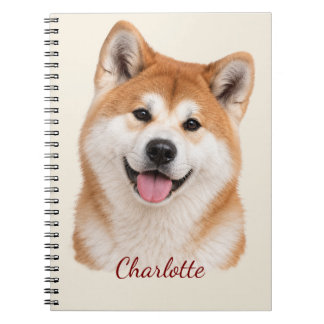Carnet Akita personnalisé avec nom personnalisé