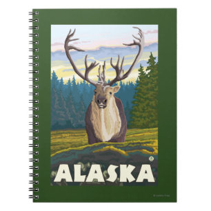 Carnet AlaskaCaribou dans le Vintage voyage sauvage