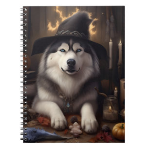 Carnet Alaskan Malamute Citrouilles Halloween effrayant