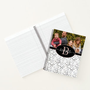 Carnet Album photo personnalisé or rose et noir
