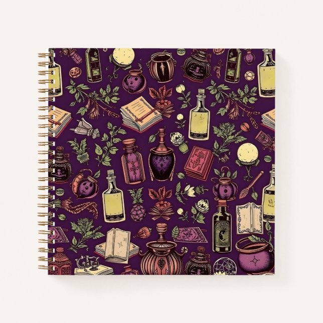Carnet Alchimie mystique - Vibes d'Halloween Vintages (Devant)