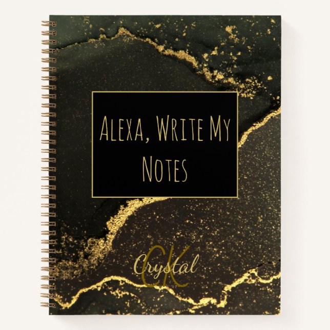 Carnet Alexa Write My Notes Black and Gold Monogram  (Devant)