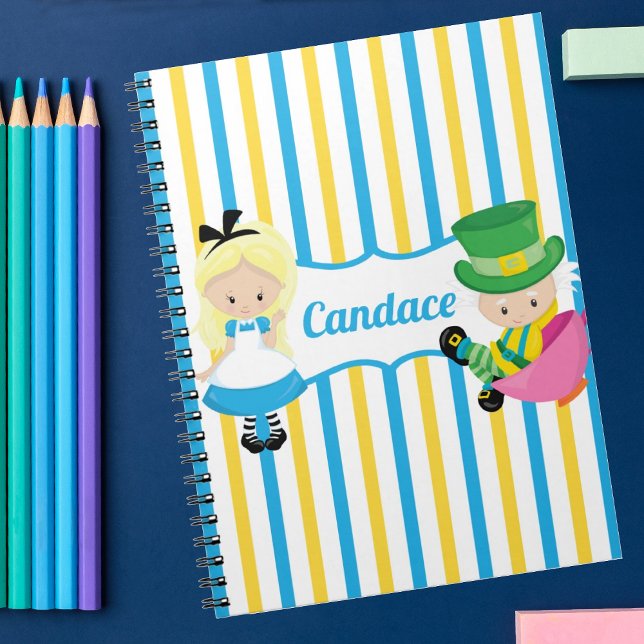 Carnet Alice au pays des merveilles Enfants Personnalisés (Créateur téléchargé)