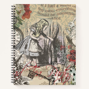 Carnet Alice Aventures au Pays des Merveilles Rideau Clas