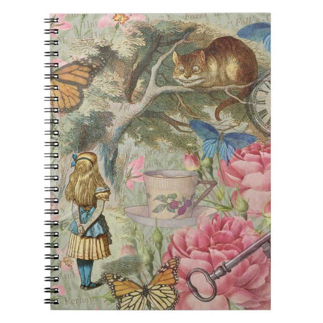 Carnet Alice Cheshire Chat Wonderland Tree Garden (Devant)