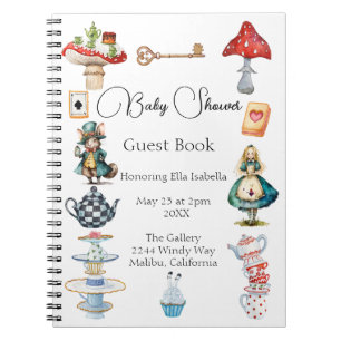 Carnet Alice Tea Party Baby shower à thème invité