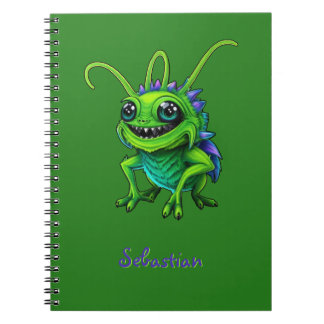 Carnet Alien Grille vert personnalisable -