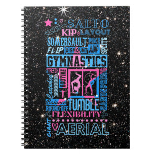Carnet All About Gymnastics Typography in Pink and Blue  