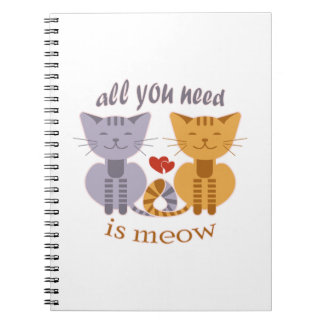 Carnet All you need is meow Valentine cats