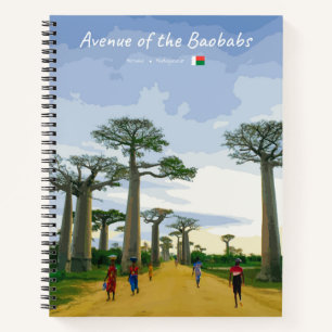 Carnet Allée des Baobabs, Madagascar - Paysage Print