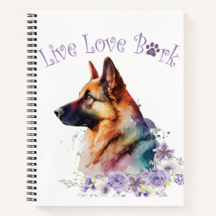 Carnet Allemand Berger Chien Maman Floral