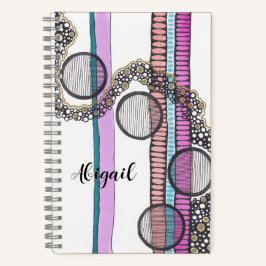 Carnet Aller avec le flux, personnalisé, dessin original