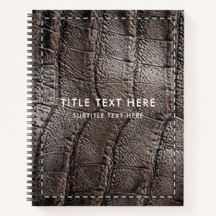 Carnet Alligator Brown en cuir Texture et piqûres