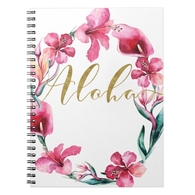 Carnet Aloha été Floral Hibiscus Fleur Wreath (Devant)