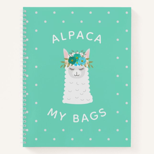 Carnet Alpaca mignon et tendance | Turquoise (Devant)