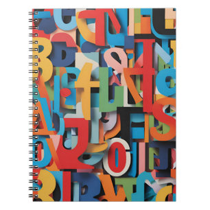 Carnet Alphabet Abstrait avec lettres colorées