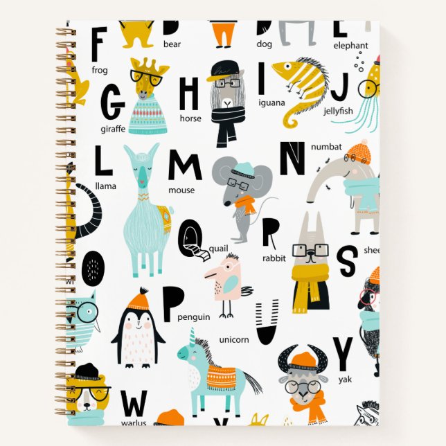 Carnet Alphabet animal mignon | Certains Ont Des Casquett (Devant)