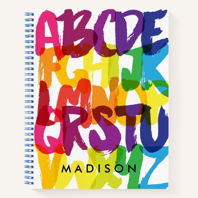 Carnet Alphabet arc-en-ciel maternelle (Devant)