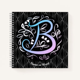 Carnet Alphabet B Monogramme écriture manuscrite