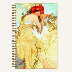 Carnet Alphonse Mucha Art Nouveau Été