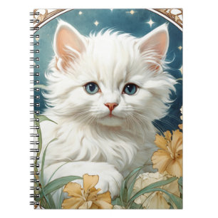 Carnet Alphonse Mucha Art Nouveau Kitten